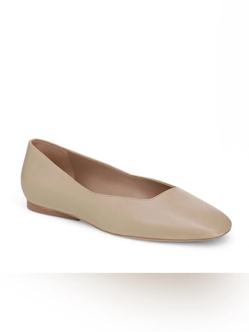 Naturalizer Chelsea New Sz 7.5 Nude Tan Beige Leather Ballet Flats shoes